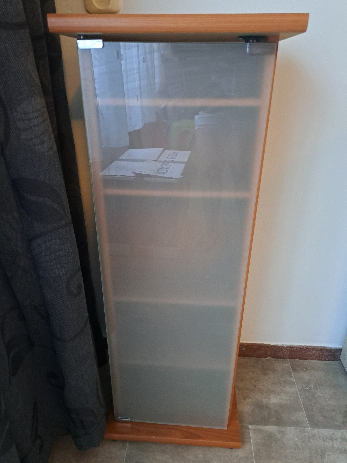 CD kast met glazen deur - 95x37x25 cm, Ophalen of Verzenden