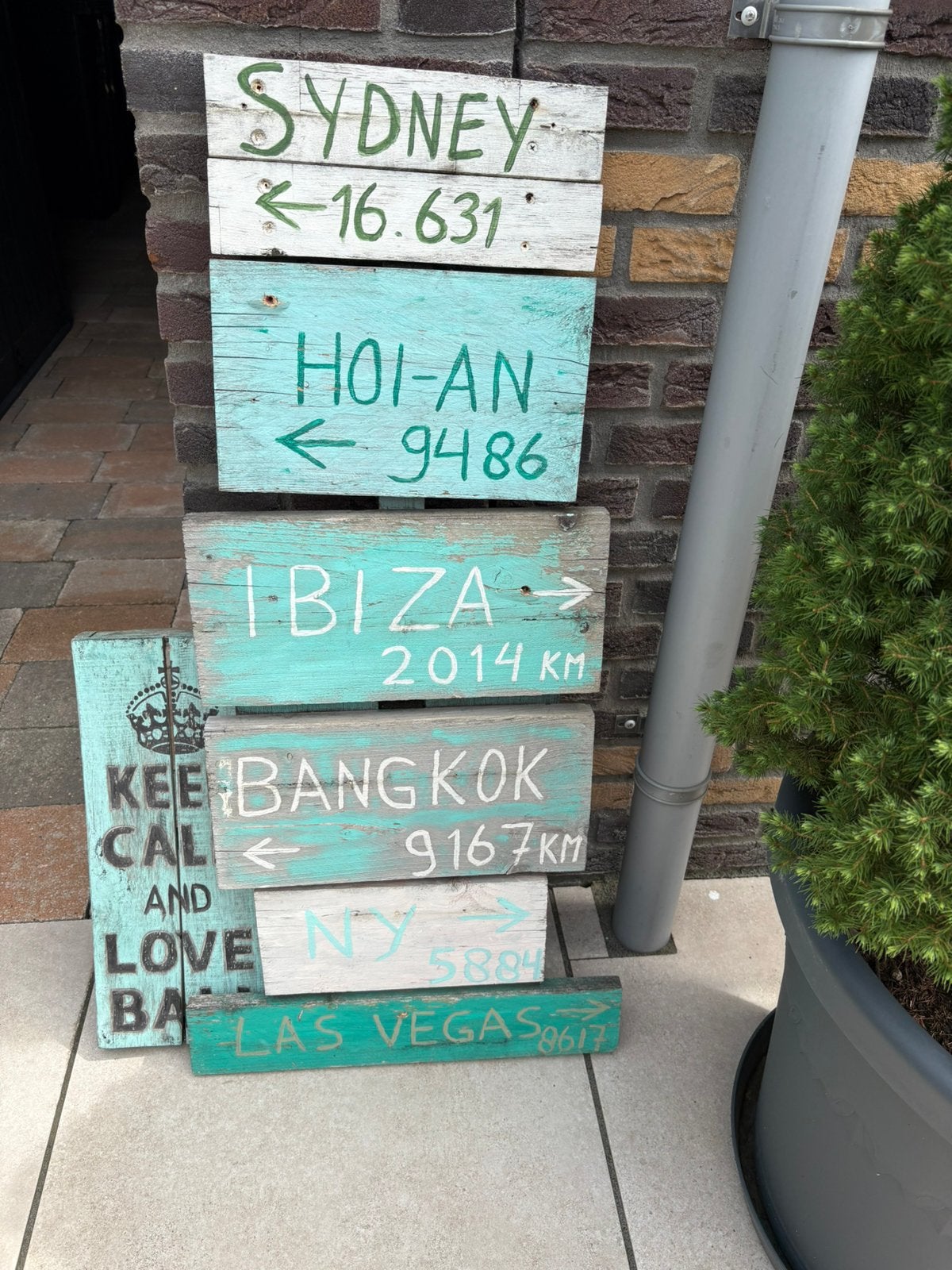 Tekstbord, Wandbord, Ophalen, Gebruikt, Hout