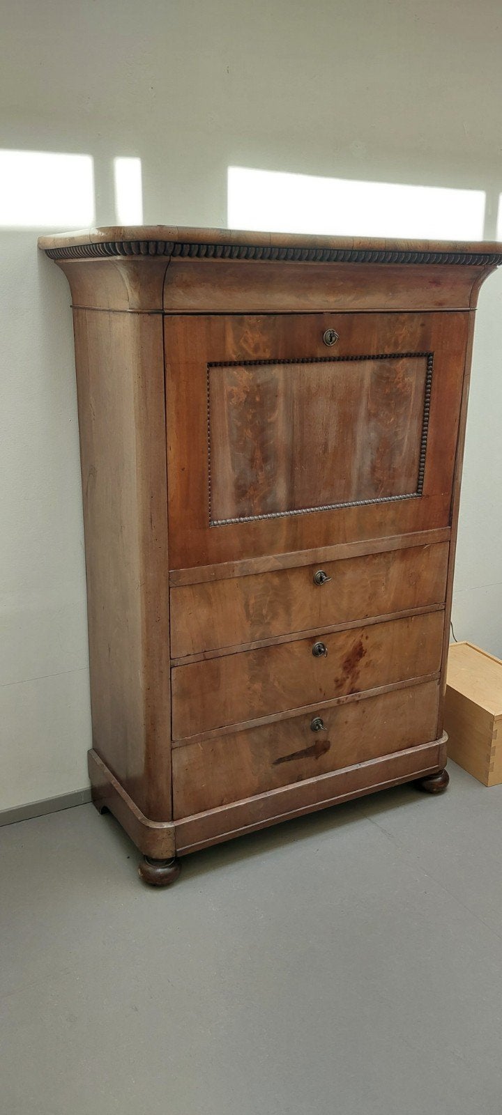 Antieke secretaire/bureau van massief hout, Ophalen, Gebruikt, Klassiek, Antiek, Empire