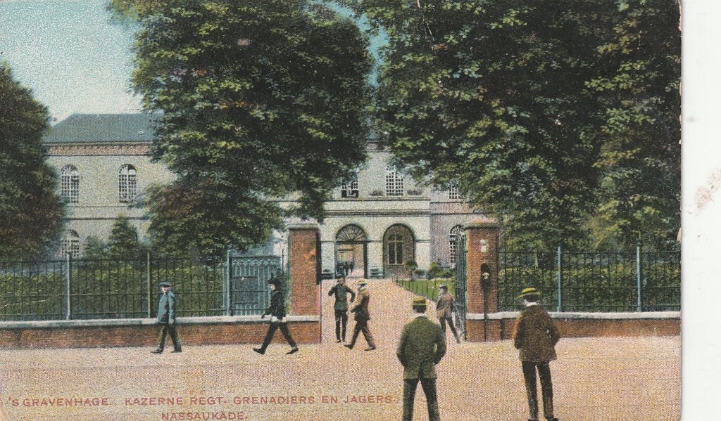 Den Haag 1916 Kazerne Regt. Grenadiers en Jagers, Verzenden, Voor 1920, Gelopen, Zuid-Holland