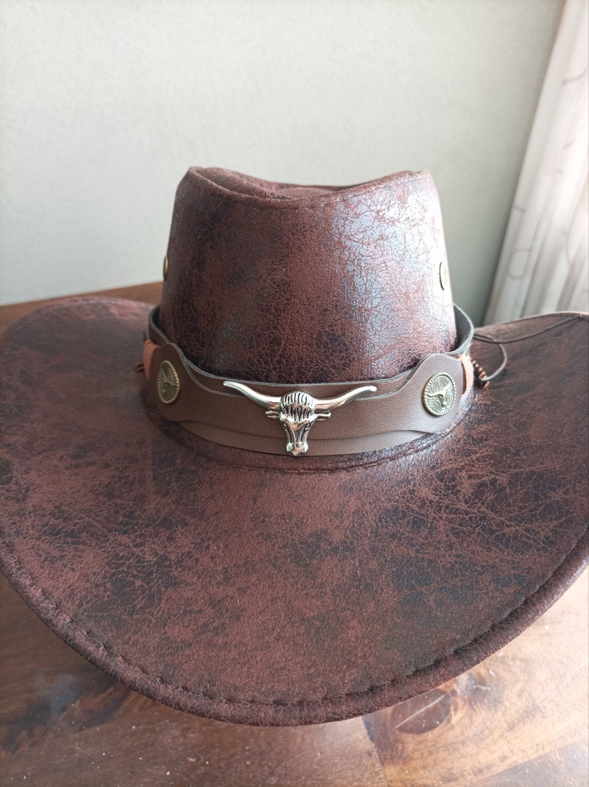 Western Hoed van Imitatie Leer, Kleding | Dames, Hoeden en Petten, Hoed, One size fits all, Ophalen of Verzenden, Onbekend