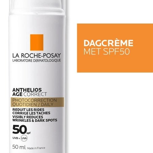 La Roche-Posay Anthelios Age Correct SPF50+ 50ml, Verzenden, Nieuw, Gehele gezicht, Verzorging