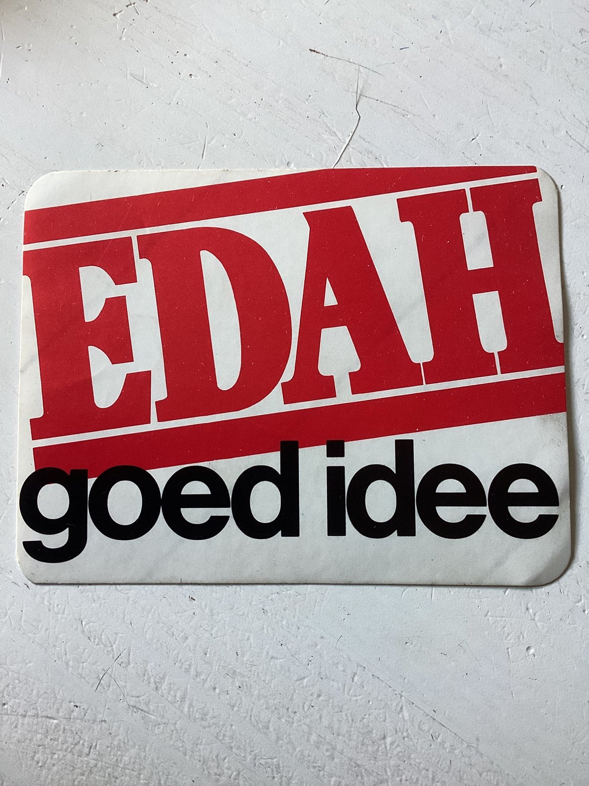 Sticker EDAH goed idee (supermarkt), Verzenden, Zo goed als nieuw, Winkel of Supermarkt