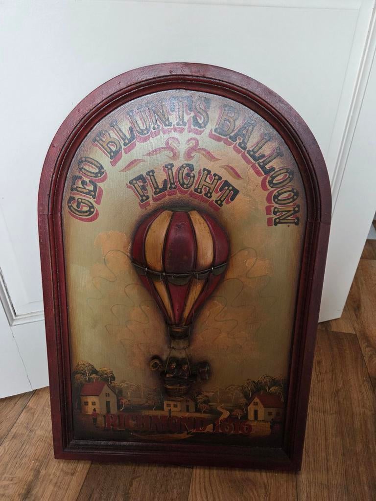 Vintage Decoratief Richmond Bord/Paneel - Luchtballon, Ophalen of Verzenden