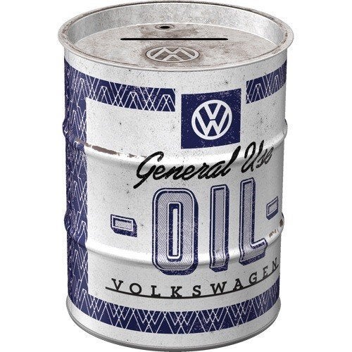 Volkswagen Genuine oil reclame spaarpot van metaal deco, Ophalen of Verzenden, Nieuw, Auto's