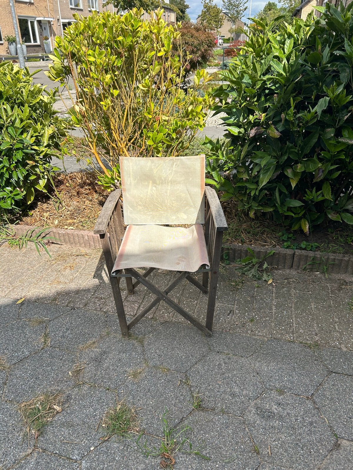 Vintage teakhouten regisseurstoel, Ophalen, Gebruikt, Overige kleuren, Eén