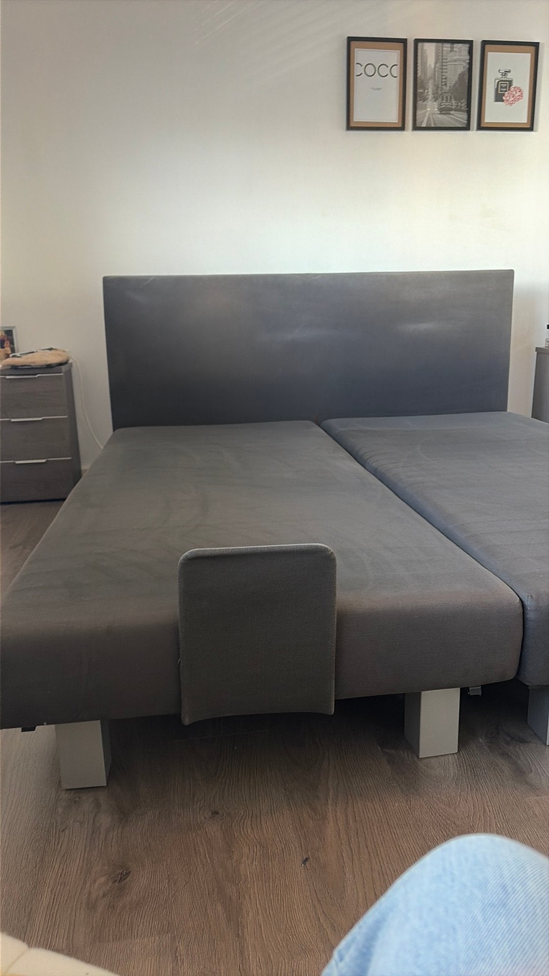 Tweepersoonsbed 210x180 cm zonder matrassen, Huis en Inrichting, Ophalen, Gebruikt, 210 cm, Tweepersoons