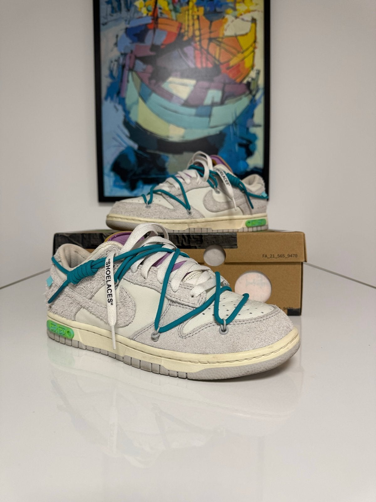 Nike Dunk Low Off-White Lot 36, Verzenden, Wit, Sneakers of Gympen, Gedragen