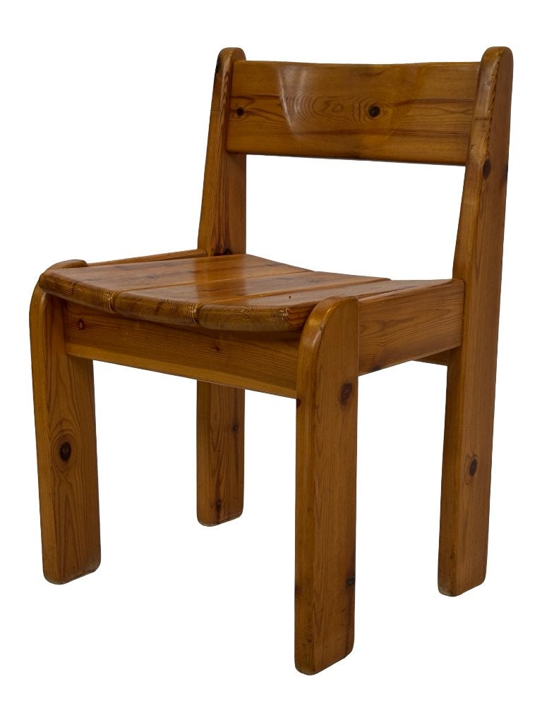 Vintage massief grenen stoel Ate van Apeldoorn, Ophalen, Gebruikt, Vintage stoel, Bruin