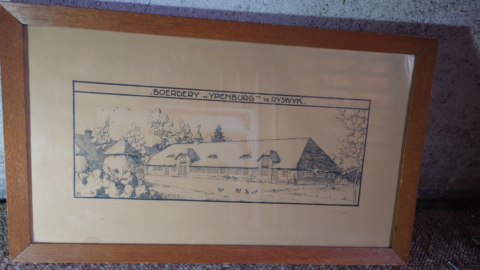 Jan Wils - Prent Boerderij Ypenburg(met Kunsthandel sticker), Antiek en Kunst, Ophalen of Verzenden