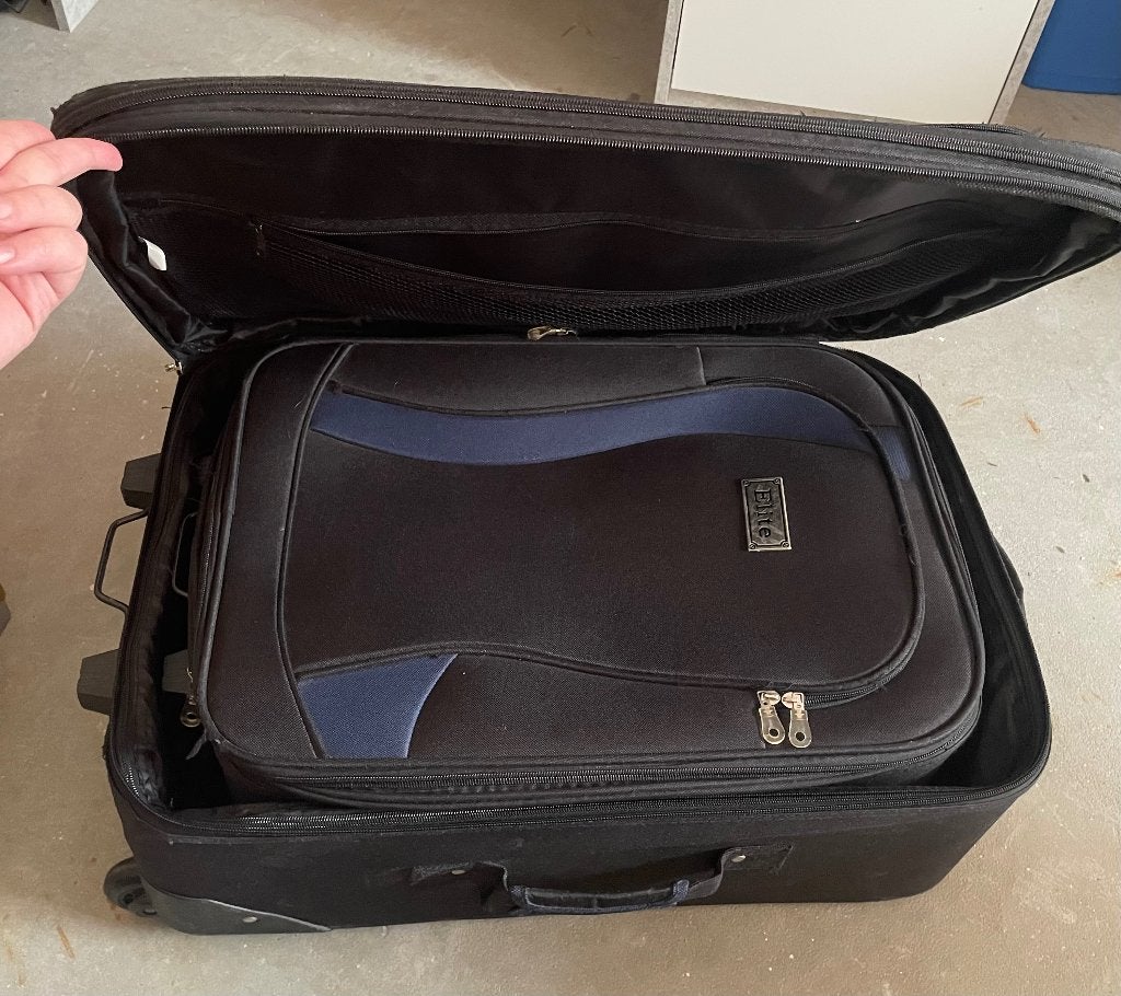 Kofferset, Ophalen, Uitschuifbare handgreep, Gebruikt, 45 tot 55 cm