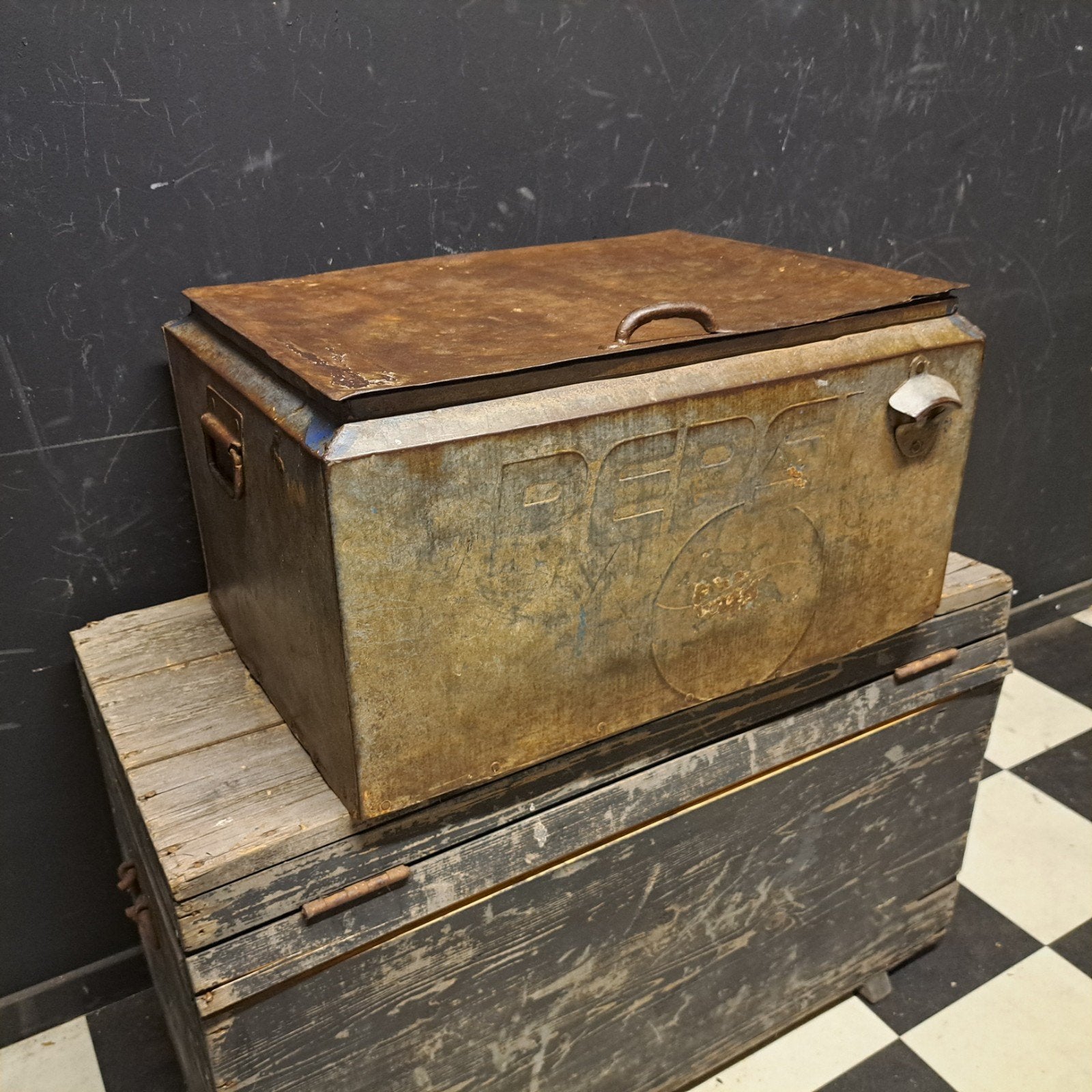 Pepsi- Cola Cooler Vintage, Ophalen, Gebruikt, Gebruiksvoorwerp