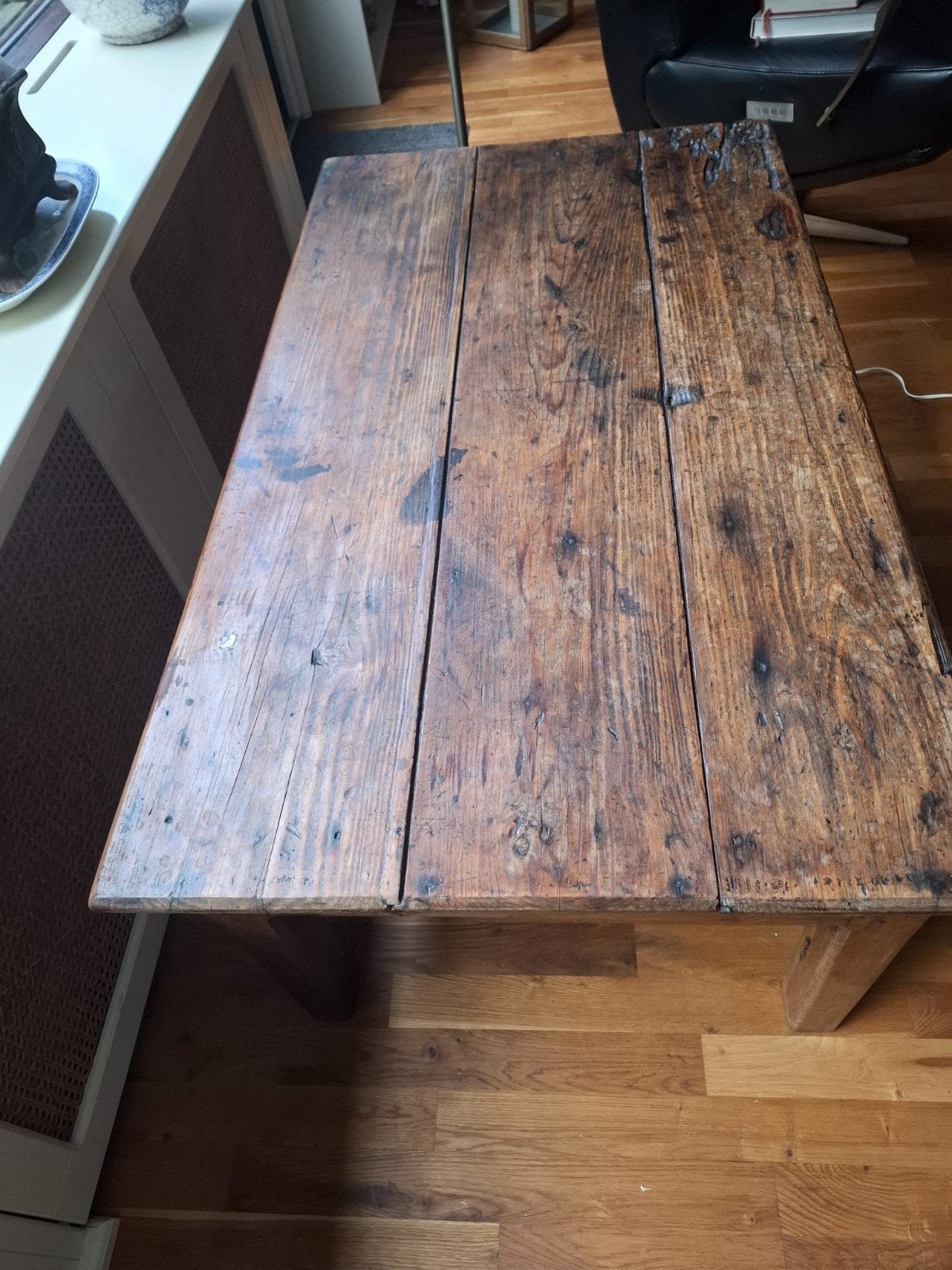 Antieke Eikenhouten Salontafel met Lade, Ophalen