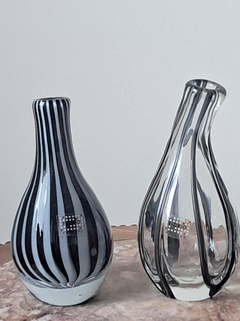 FIDRIO twee glazen siervazen, Huis en Inrichting, Woonaccessoires | Vazen, Overige kleuren, Ophalen of Verzenden, Minder dan 50 cm