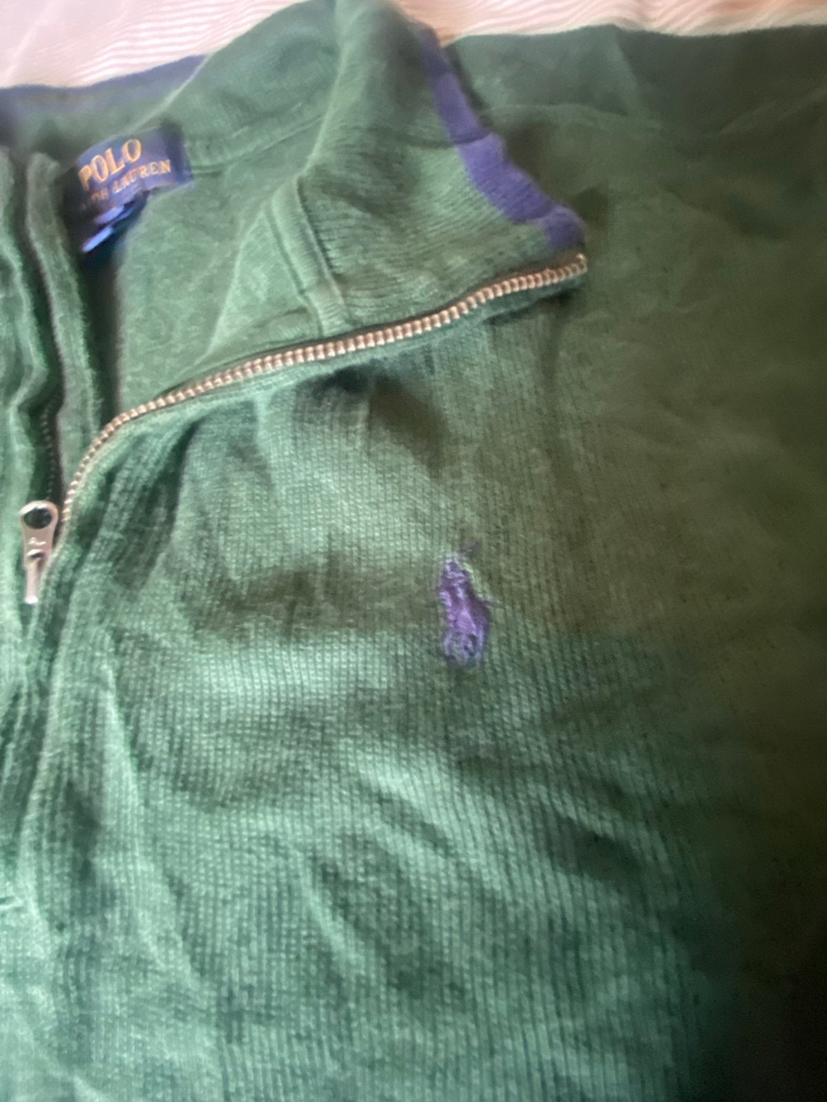 Polo Ralph Lauren Groene Trui met Rits - Maat L, Ophalen of Verzenden, Zo goed als nieuw, Maat 52/54 (L), Groen