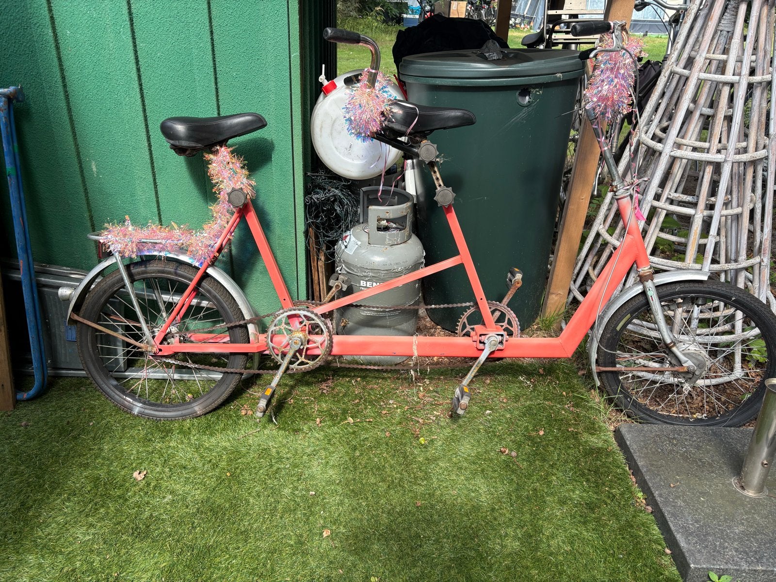 Tandemfiets  met nieuwe banden, verstelbaar, Ophalen, Gebruikt