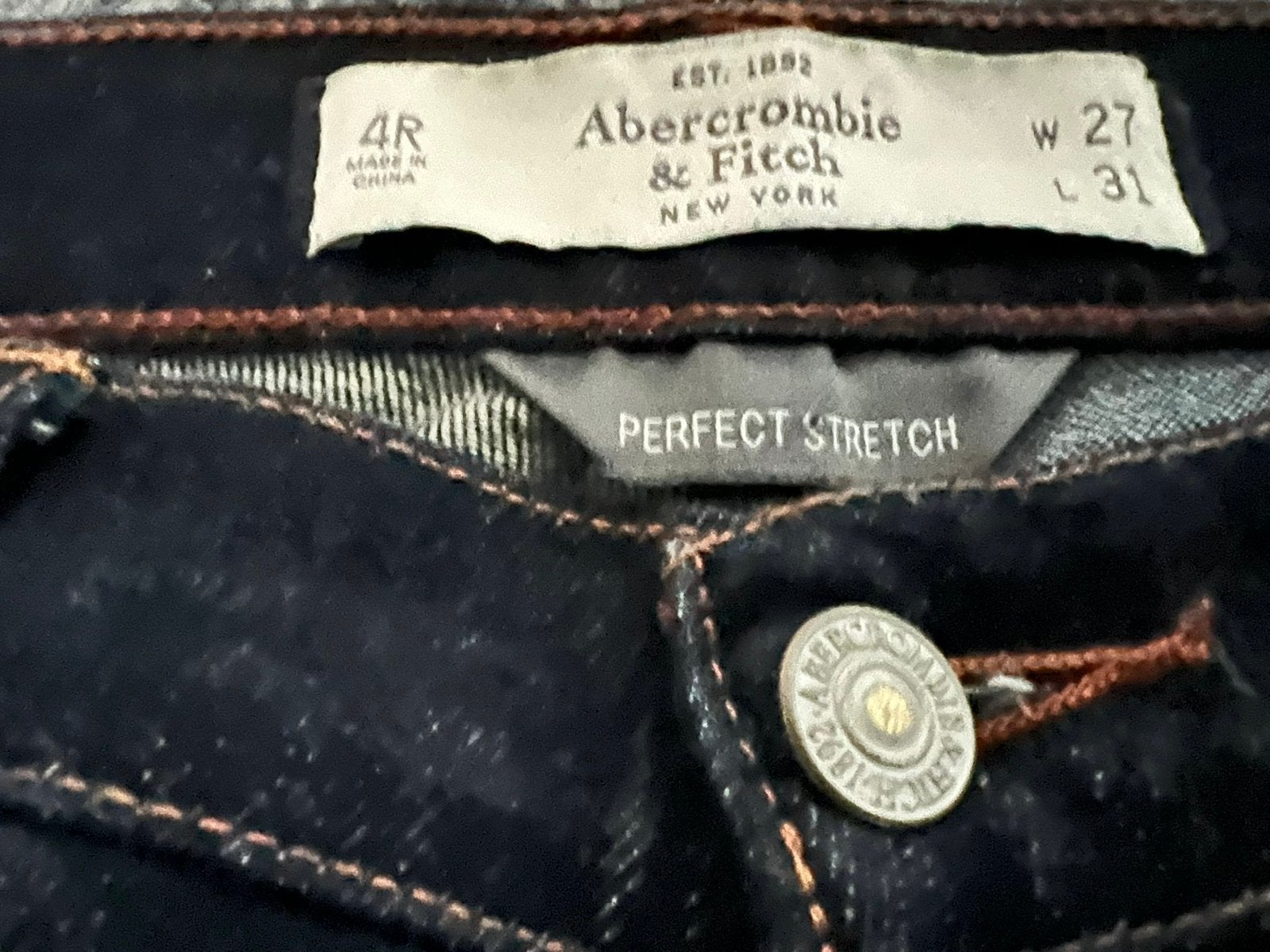 Abercrombie & Fitch jeans W27 L31 stretch, Ophalen of Verzenden, Zo goed als nieuw, Blauw, W27 (confectie 34) of kleiner
