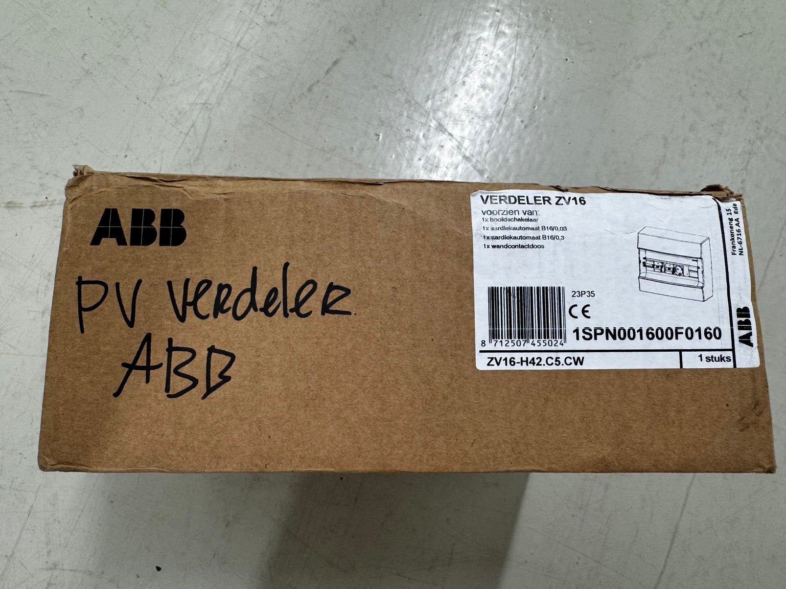 PV verdeler ABB / Gewiss – compleet – B16 aardlekautomaat, Ophalen of Verzenden, Nieuw