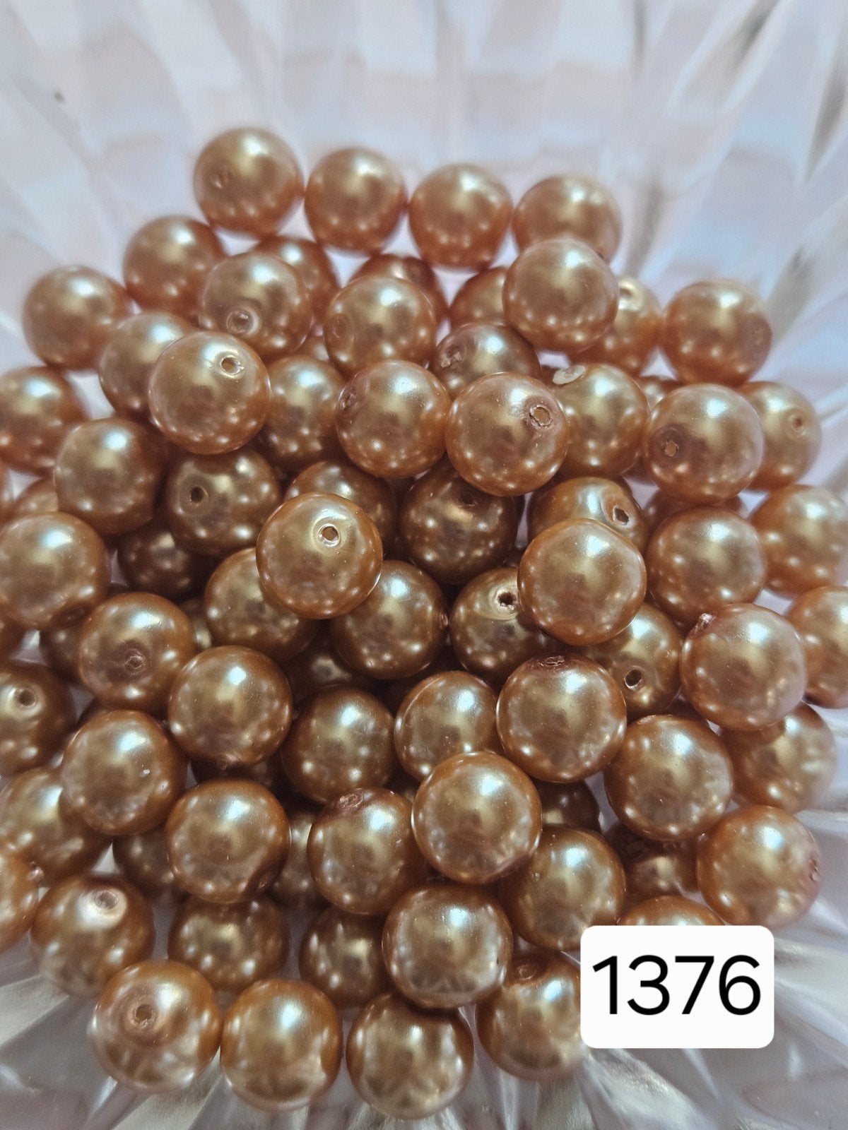 100x goudkleurige glasparels (1376), Ophalen of Verzenden, Nieuw, Kraal