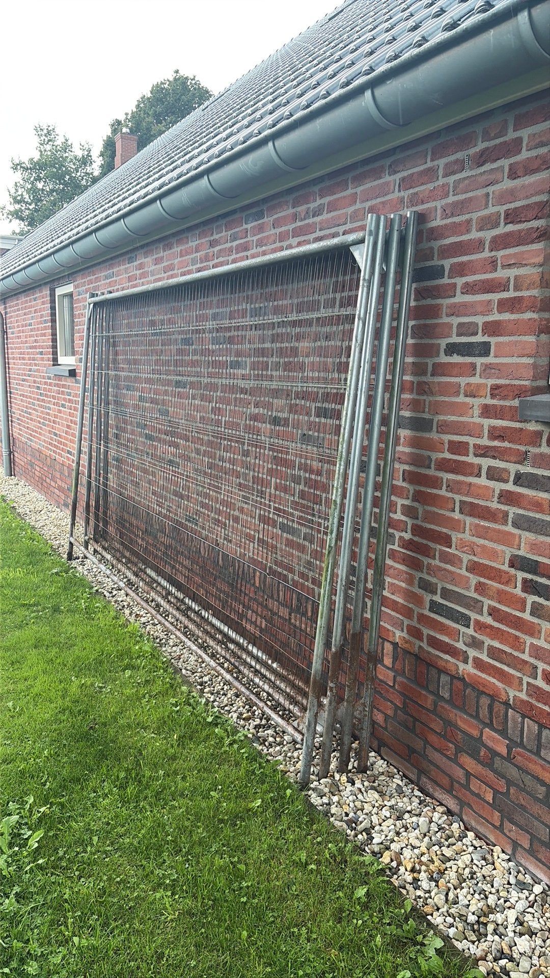 4 stuks Bouwhekken afrastering kippenren, Ophalen of Verzenden, Zo goed als nieuw, IJzer