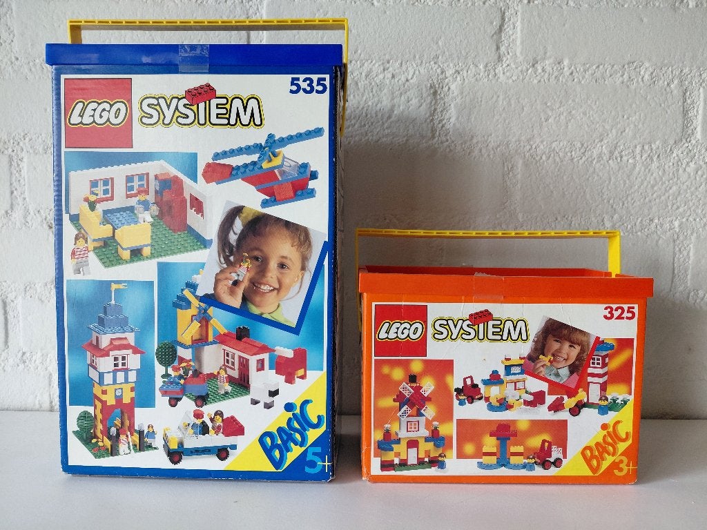 2x Vintage LEGO System Basic Opbergkoffers sets 535 & 325, Kinderen en Baby's, Gebruikt, Overige thema's, Overige typen, Ophalen of Verzenden