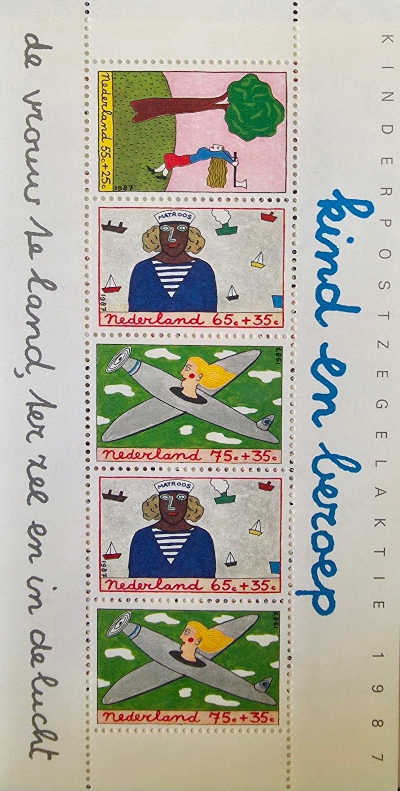 Vintage setjes kinderpostzegels 1987 en 1982, Postzegels en Munten, Postzegels | Nederland, Ophalen of Verzenden, Na 1940, Postfris