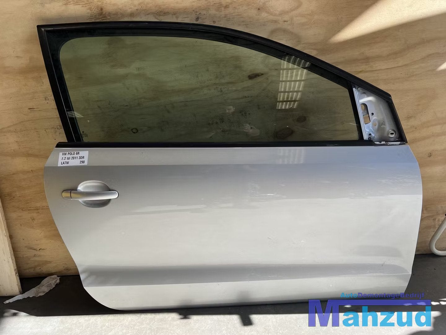 VW POLO 6R Zilver LA7W Rechts voor deur portier 3 deurs 2009, Gebruikt, Volkswagen AG, Volkswagen, Deur