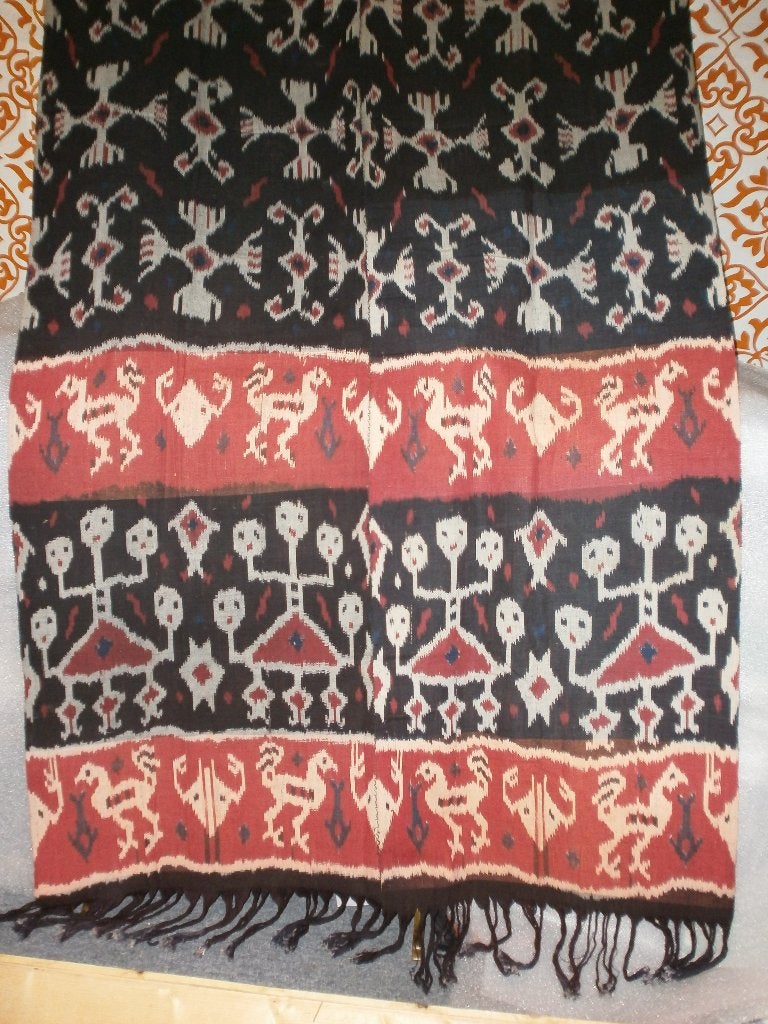 Sumba Hinggi ikat Indonesisch circa 1950 collectors item, Antiek en Kunst, Ophalen