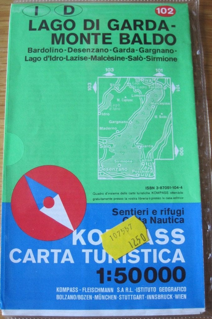 Toeristenkaart Lago di Garda en omgeving - Gardameer, Overige merken, Europa, Ophalen of Verzenden, Zo goed als nieuw