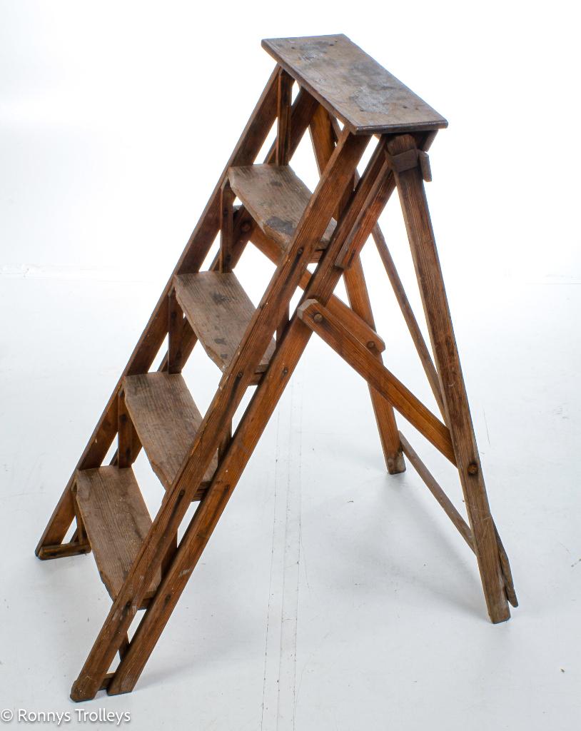 Oude brocante houten trapje / ladder, Ophalen