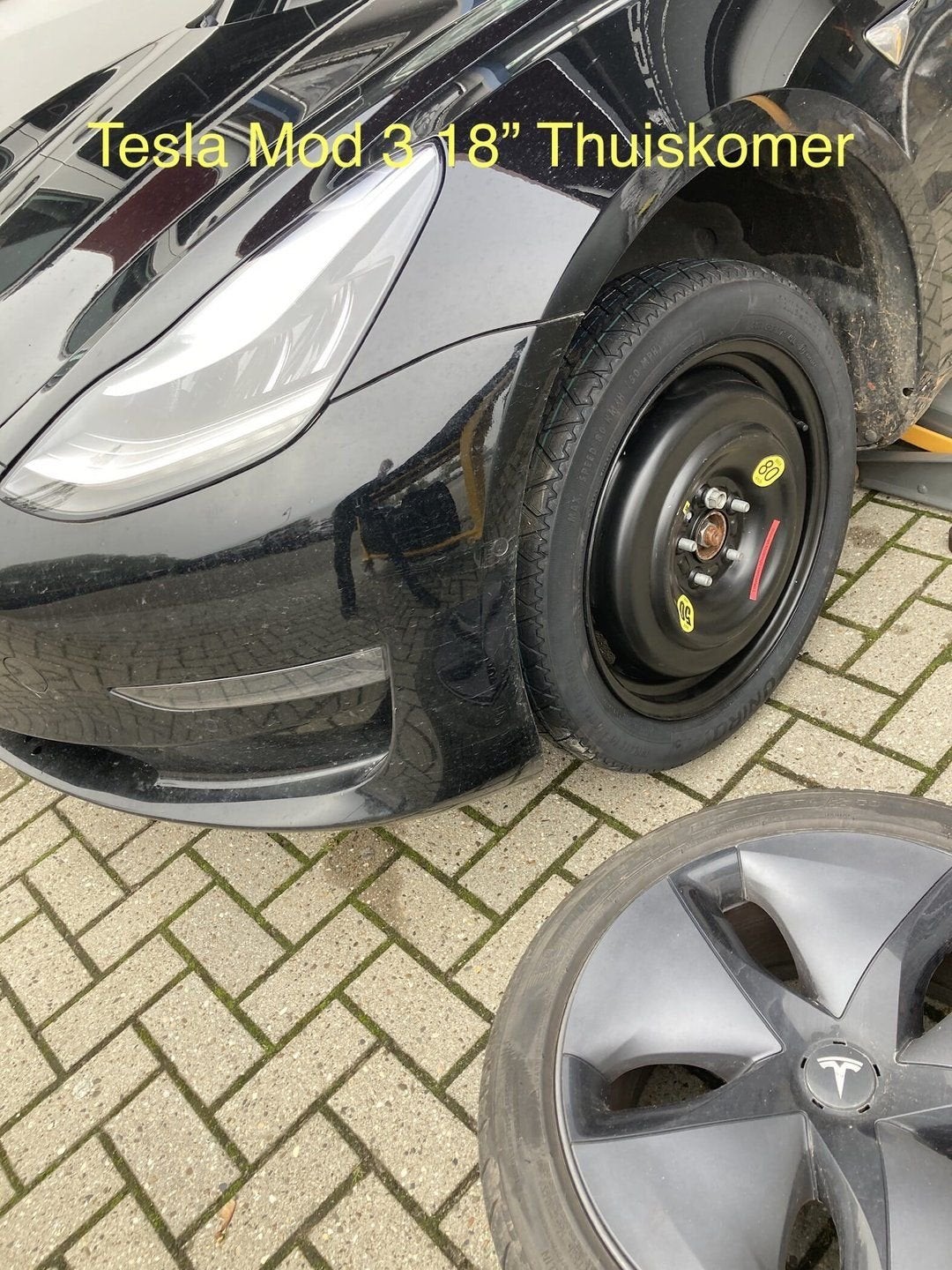 Reservewiel Thuiskomer TESLA Model S 3 X Y in 18 inch, Gebruikt, -, -, Banden en Velgen