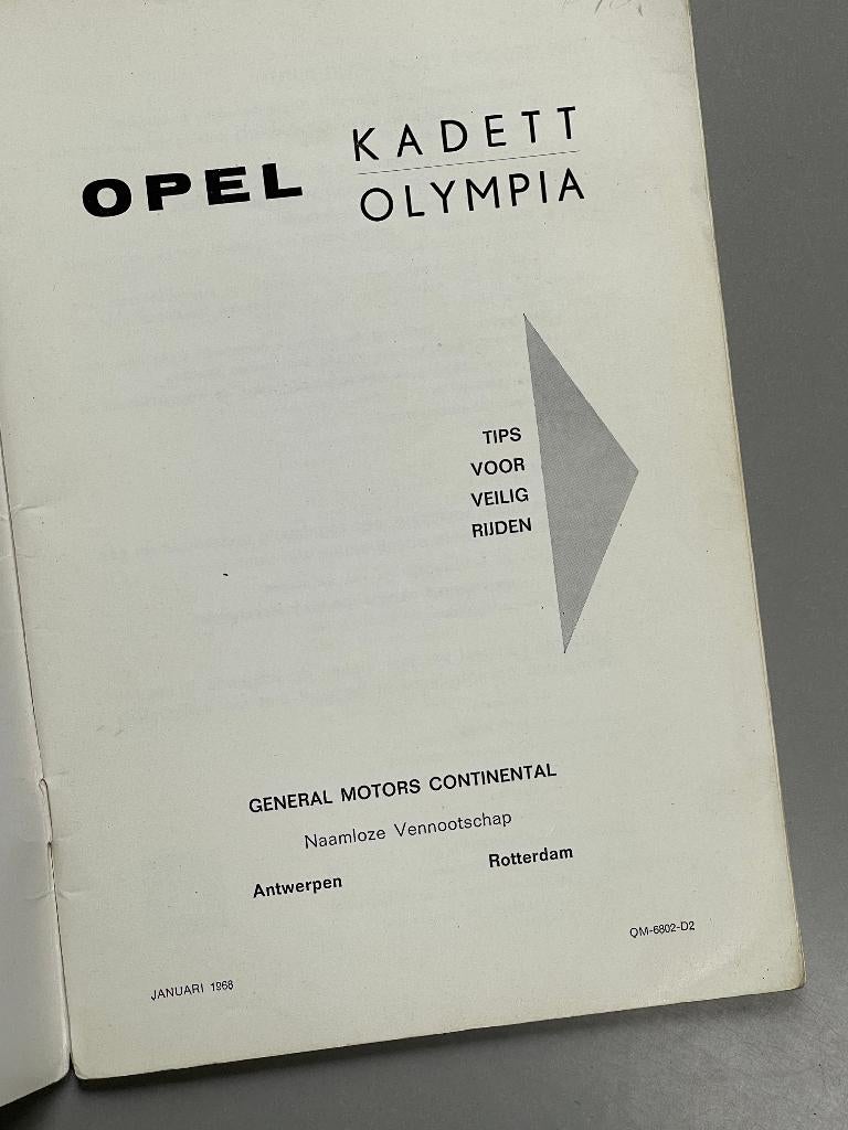 Handleiding OPEL Kadett / Olympia 1968, Ophalen of Verzenden
