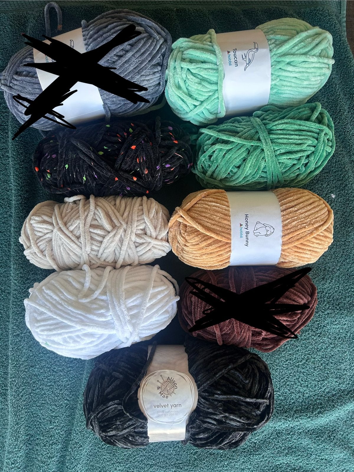 Diverse partij fluweelgaren - Hobbii, Toucan, Honey Bunny, Ophalen of Verzenden, Nieuw, Breien of Haken, Wol of Garen