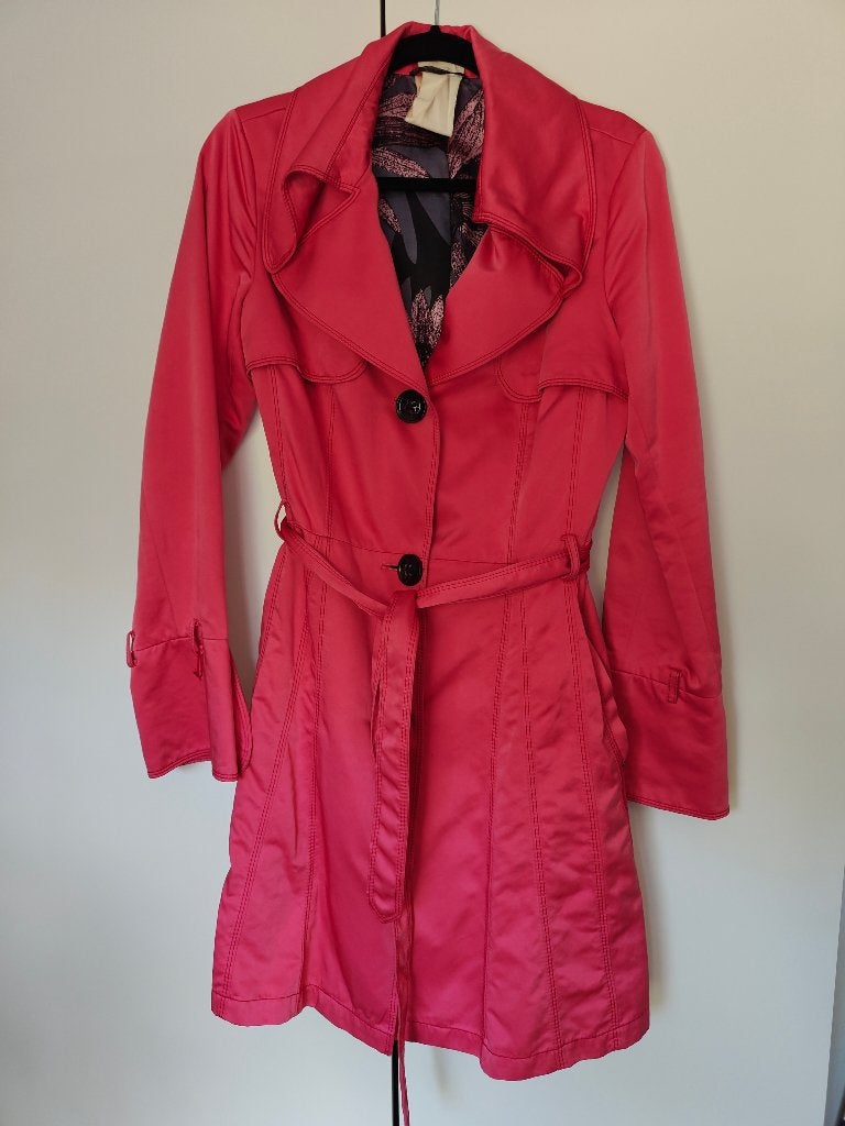 SPOOM Amsterdam Jas Trenchcoat dames ROZE zgan M/L, Maat 38/40 (M), SPOOM Amsterdan, Ophalen of Verzenden, Zo goed als nieuw