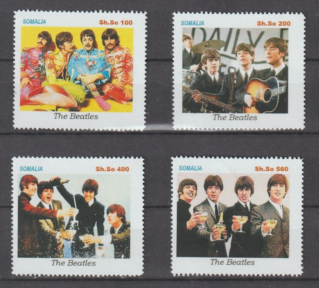 THE BEATLES = Prachtige sv4st SOMALIA-299-23, Postzegels en Munten, Verzenden, Postfris, Overige thema's