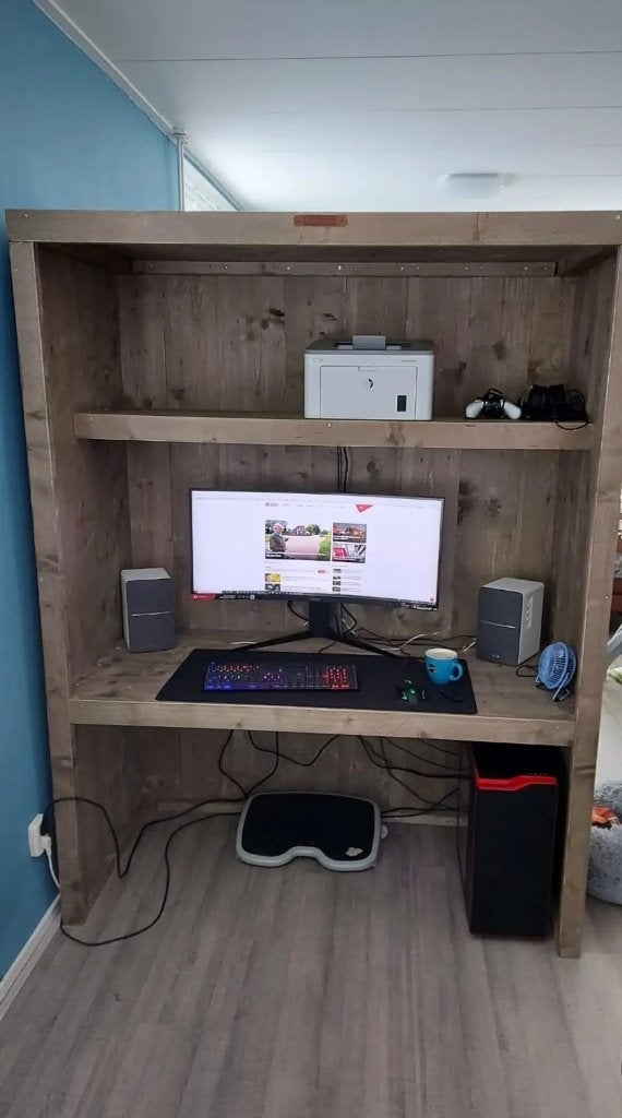 Computer bureau kast, Huis en Inrichting, Kasten | Computermeubels, Ophalen, Zo goed als nieuw, 40 tot 80 cm, 170 cm of meer