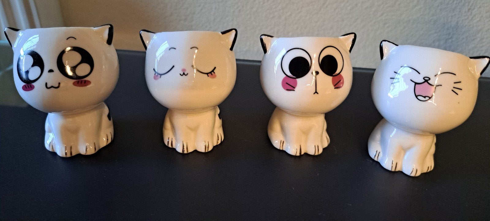 Set van 4 schattige potjes in de vorm van katten., Ophalen of Verzenden, Nieuw