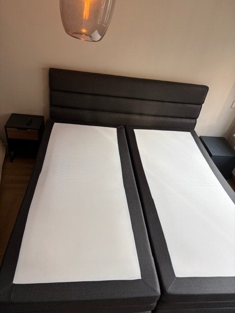 Hele nette Swiss Sense boxspring 200 x 220cm, Ophalen, Gebruikt, Bruin, Tweepersoons