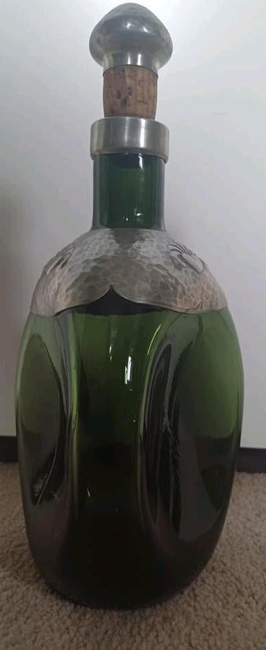 Vintage Dutch design - Gero - Karaf - driehoek met tinbeslag, Ophalen of Verzenden
