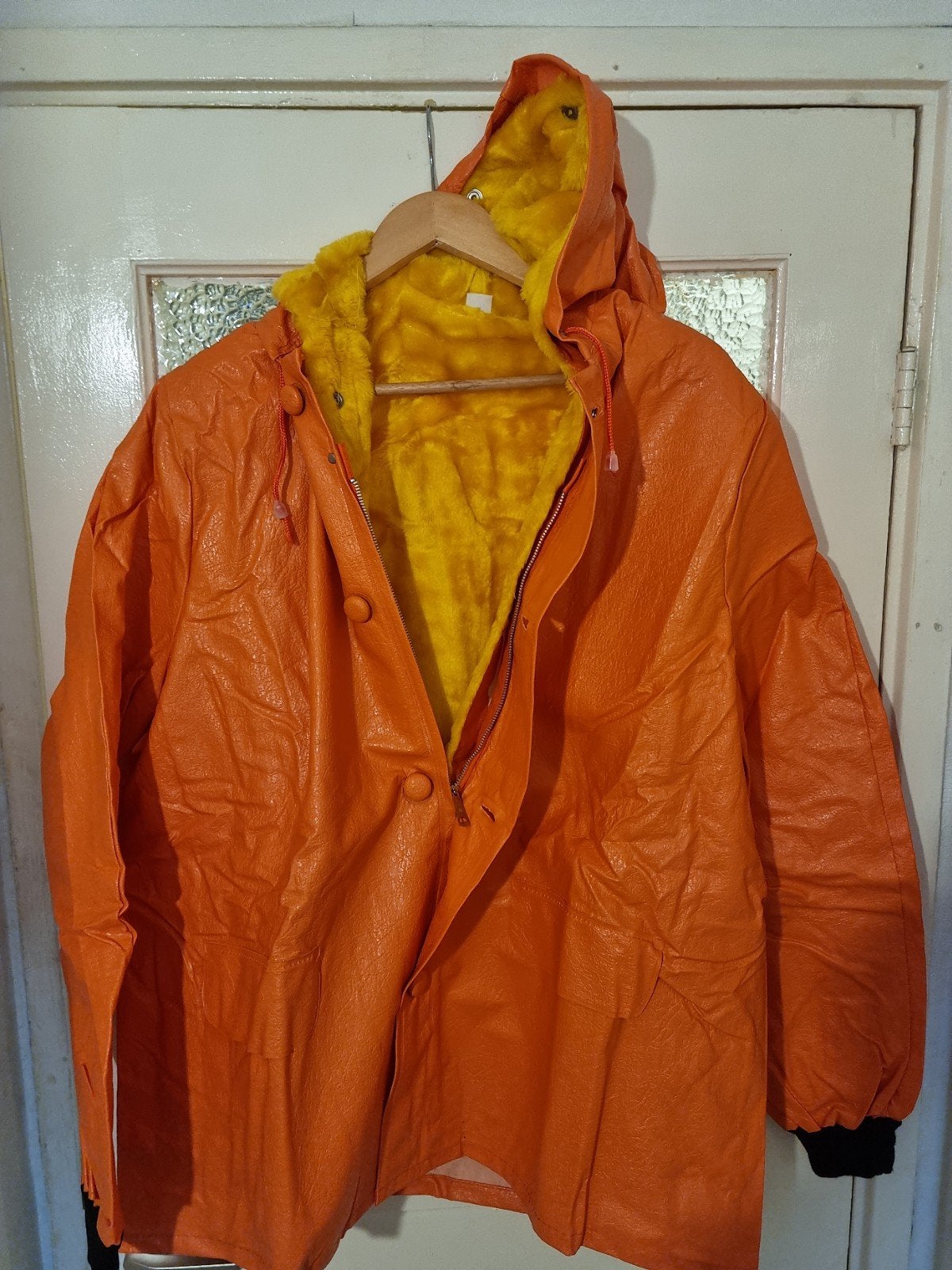 gevoerde oranje en gele regenpak maat M, Caravans en Kamperen, Regenkleding, Ophalen of Verzenden, Nieuw, Regenpak, Heren