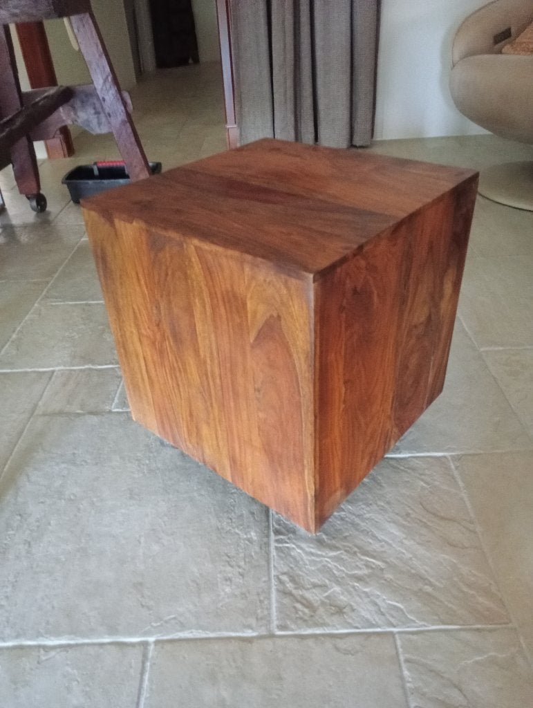 houten kubus bijzet tafel, Ophalen, Minder dan 45 cm, Minder dan 55 cm, Vierkant
