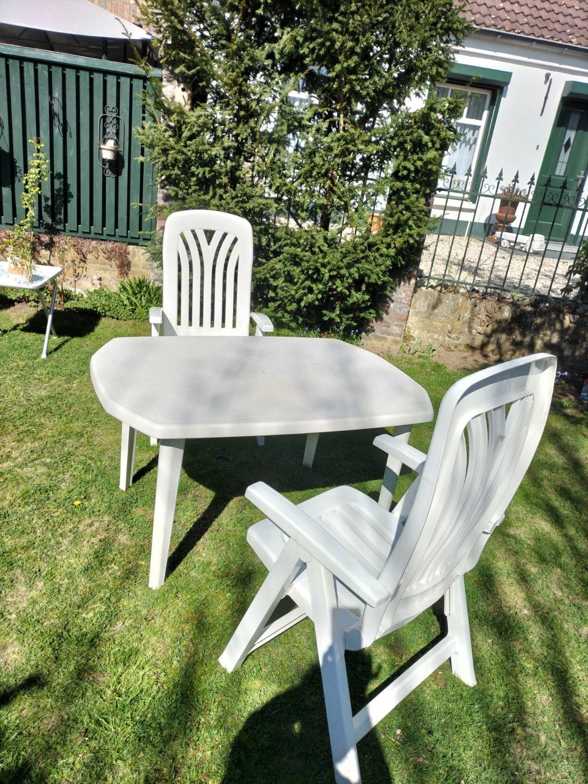 Hartman tuinstoel, wit, inklapbaar, Tuin en Terras, Ophalen, Gebruikt, Kunststof, Inklapbaar