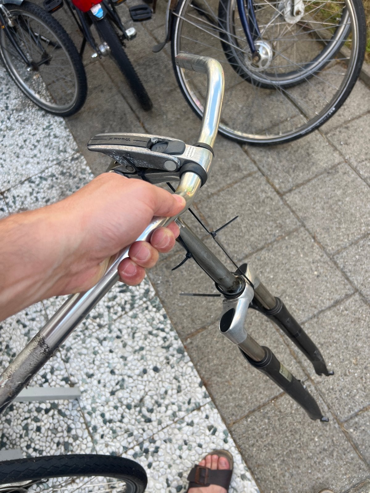 giant futuro fietsvork met stuur en Tranz X onderdelen, Ophalen, Gebruikt, Voorvork, Aluminium