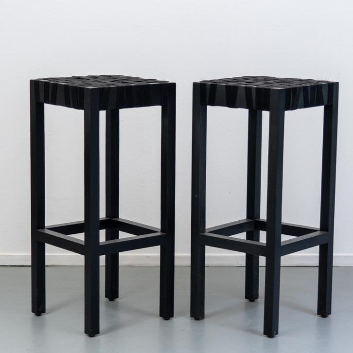 6 Gispen Berlage kruk Richard Hutten Zwart 76 x 33 x 33 cm, Niet ingevuld, 5 krukken of meer, Nieuw, Ophalen of Verzenden