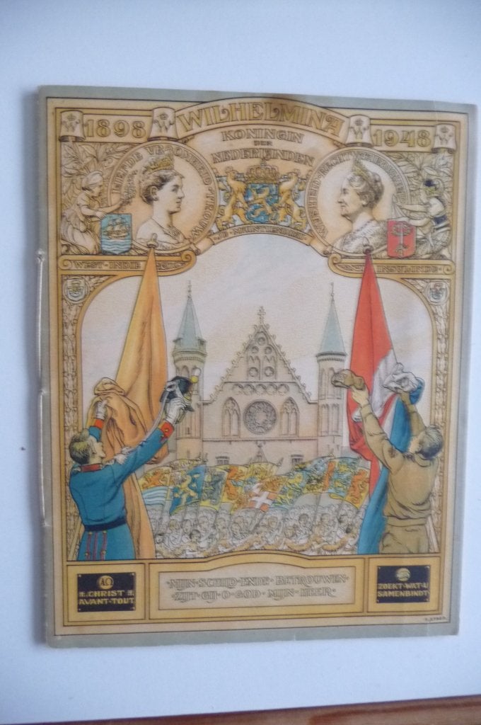 3 OUDE SCHOOLSCHRIFTEN 1948, GOUDEN JUBILEUM WILHELMINA, Verzamelen, Koninklijk Huis en Royalty, Verzenden, Zo goed als nieuw