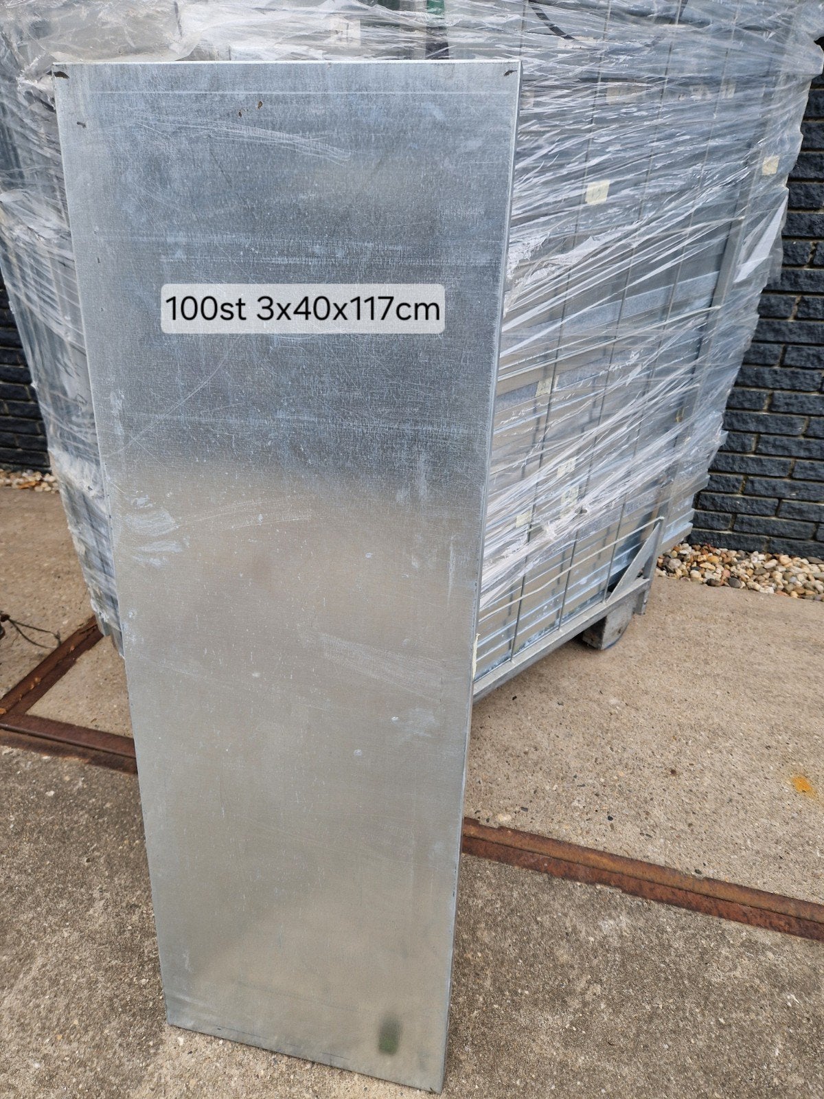 100 stalen legborden 40x117cm gegalvaniseerd, Ophalen, Gebruikt, Industrie, 50 tot 100 cm