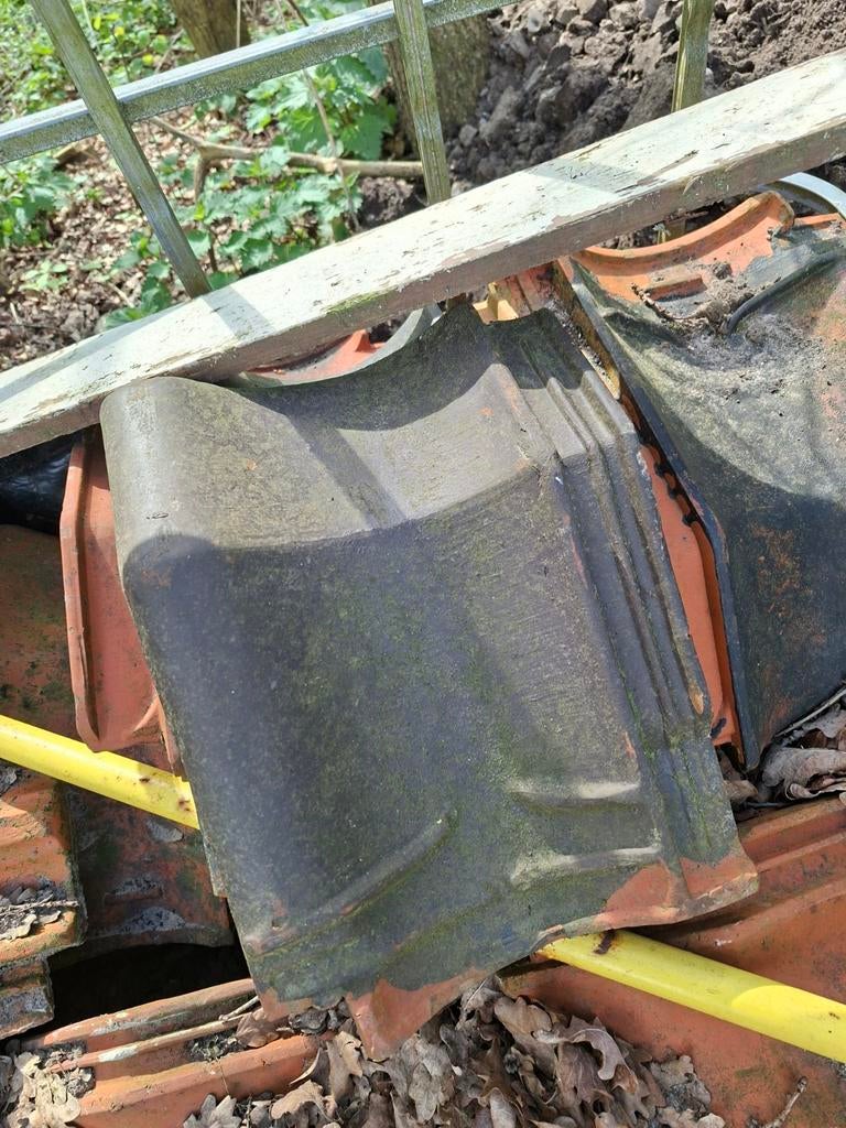 Diverse dakpannen: gevelpannen, nokvorsten, knikpannen, Ophalen, Gebruikt