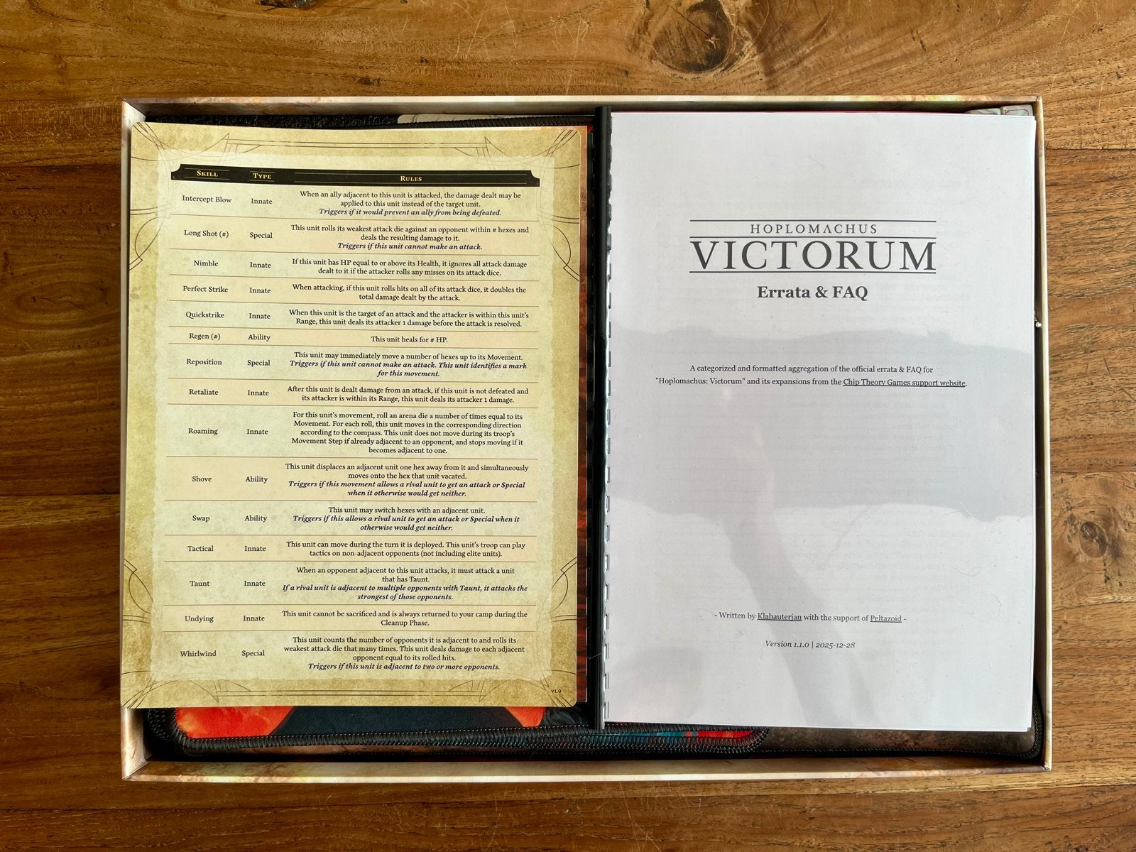 Hoplomachus Victorum met extra's: Chips, Mat, Mag Tokens, Een of twee spelers, Ophalen of Verzenden, Zo goed als nieuw