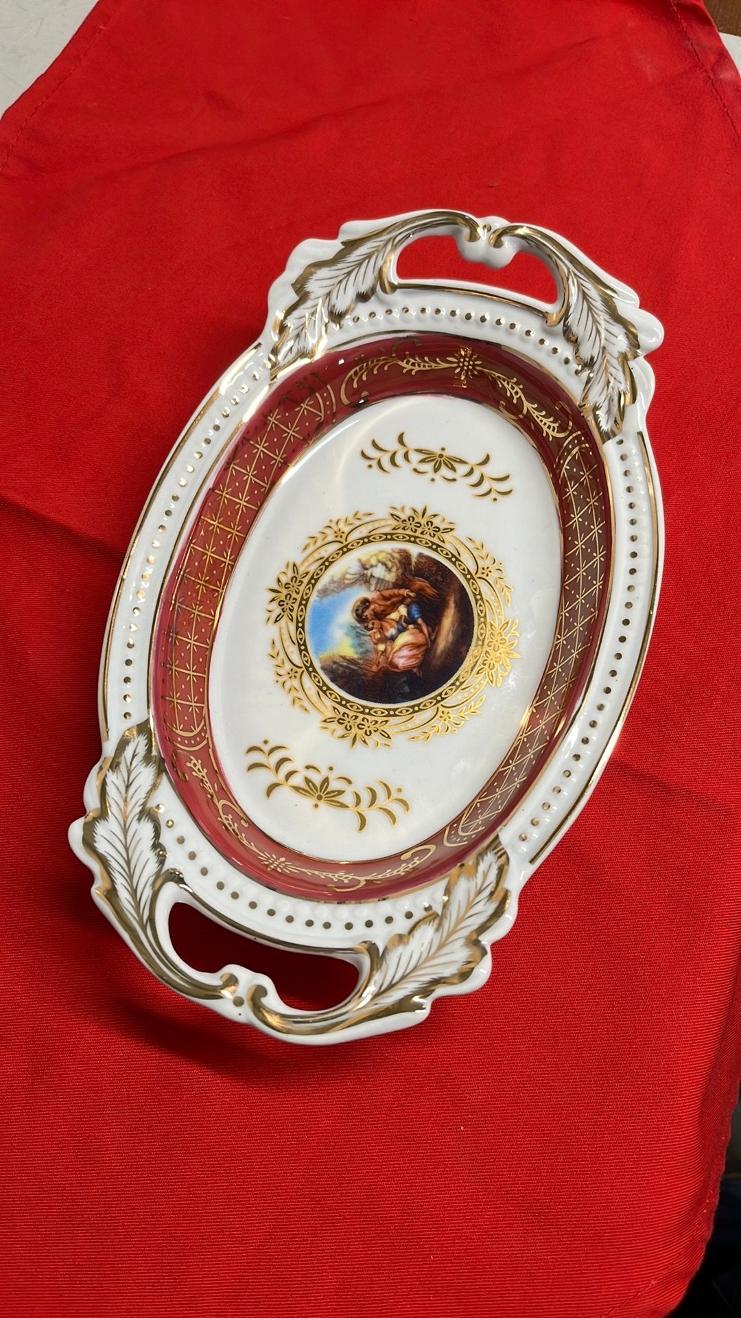 Rudolf Wachter Ovale porseleinen schaal rond 1930, Ophalen of Verzenden