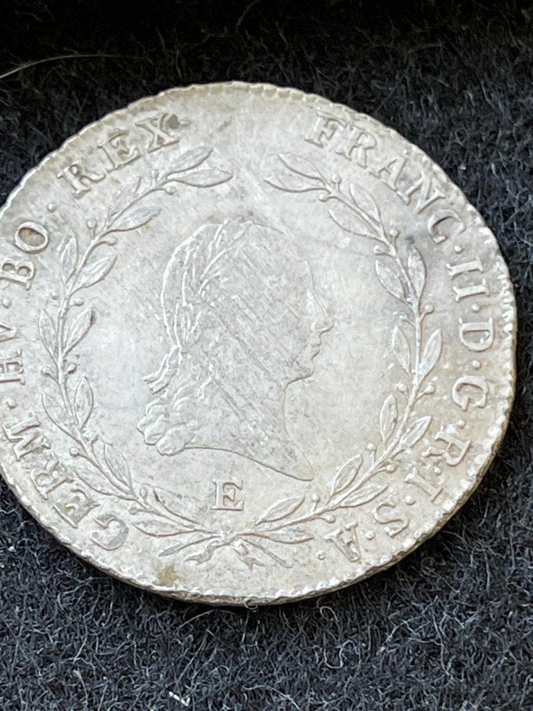 Bodemvondst Zilveren, leesbare 20 Kreuzer, Ophalen of Verzenden, Duitsland, Losse munt, Zilver